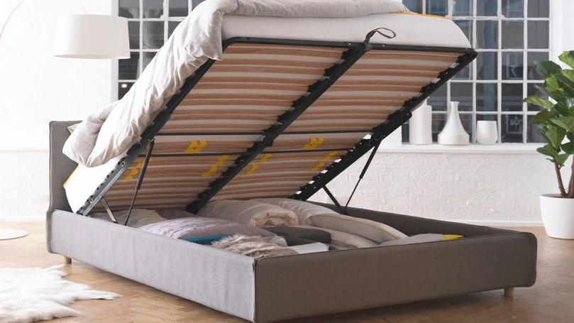 an image of opened eve storage bed frame