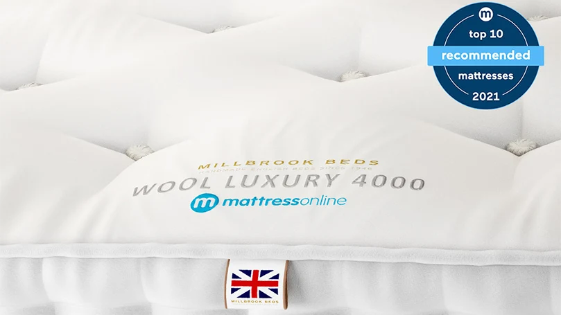 a close up image Millbrook Wool Luxury 4000 pocket mattress