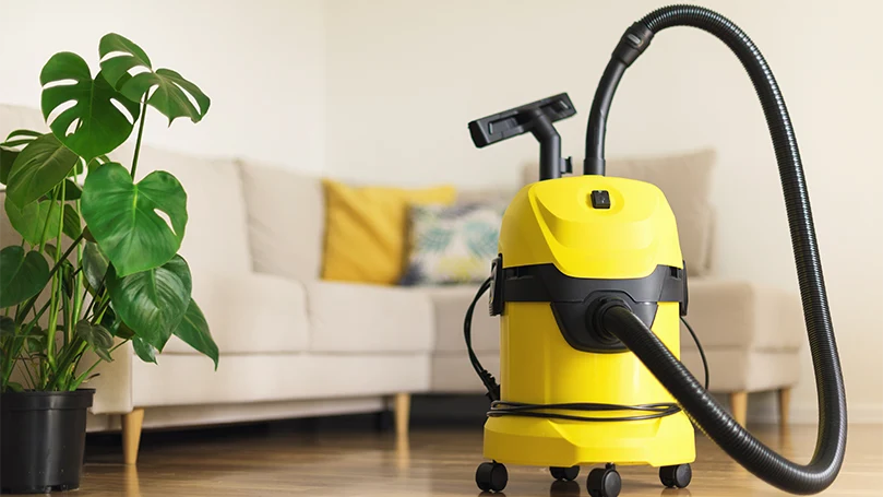 an image of a vacuum cleaner in a bedroom