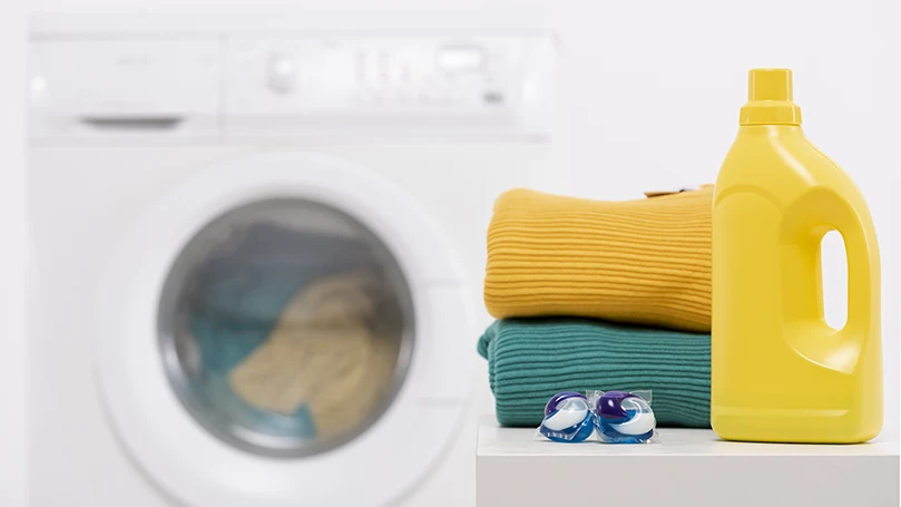 an image of a yellow laundry detergent