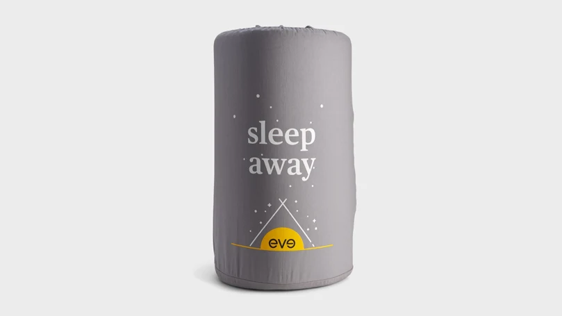 an image of eve sleep away mattress rolled and packed