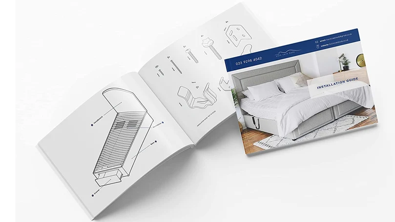 An image of adjustable bed frame assembly guide.