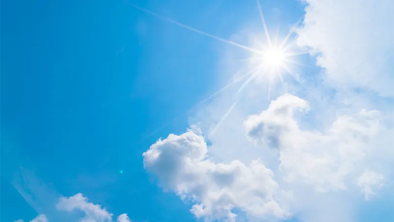 Uma imagem da luz solar natural durante o dia