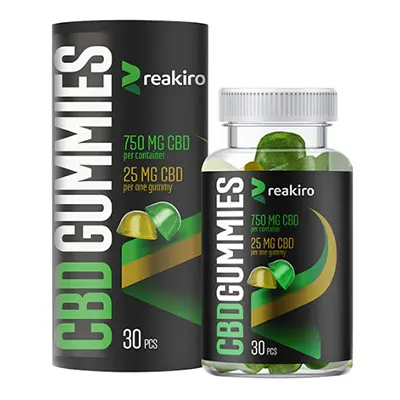 Imagem de produto de Reakiro CBD 25mg Sabor a Maçã e Limão 30 Gummies