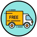 An icon depicting free shipping