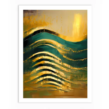 Revelação de arte "Gold and Green Waves