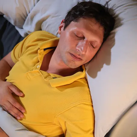 An image of a man sleeping.