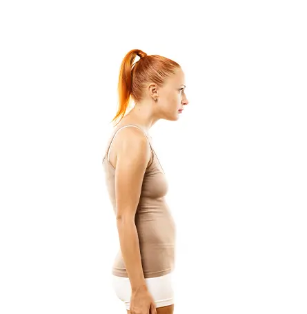 An image of a woman with poor posture